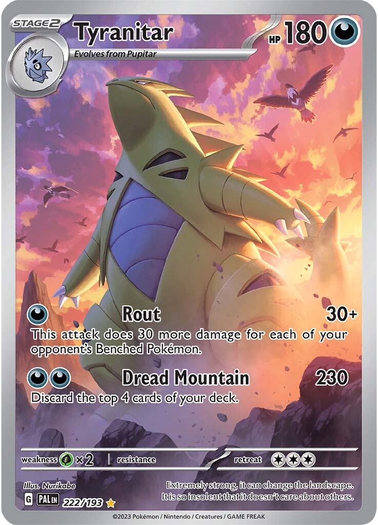 pokemon set with 193 cards Tyranitar (222/193) [Scarlet & Violet: Paldea Evolved] – Media Reload