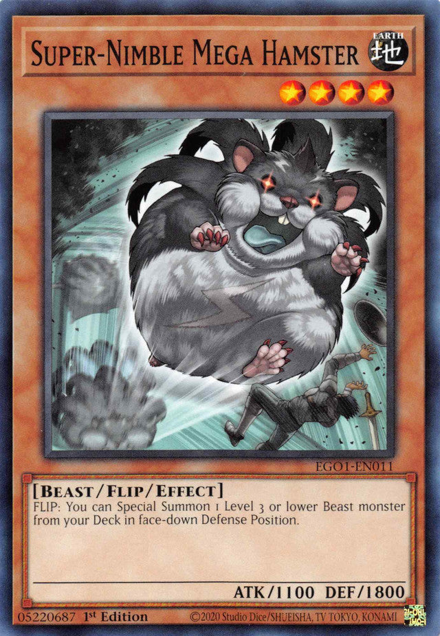 rat yugioh card Super-Nimble Mega Hamster [EGO1-EN011] Common – Media Reload