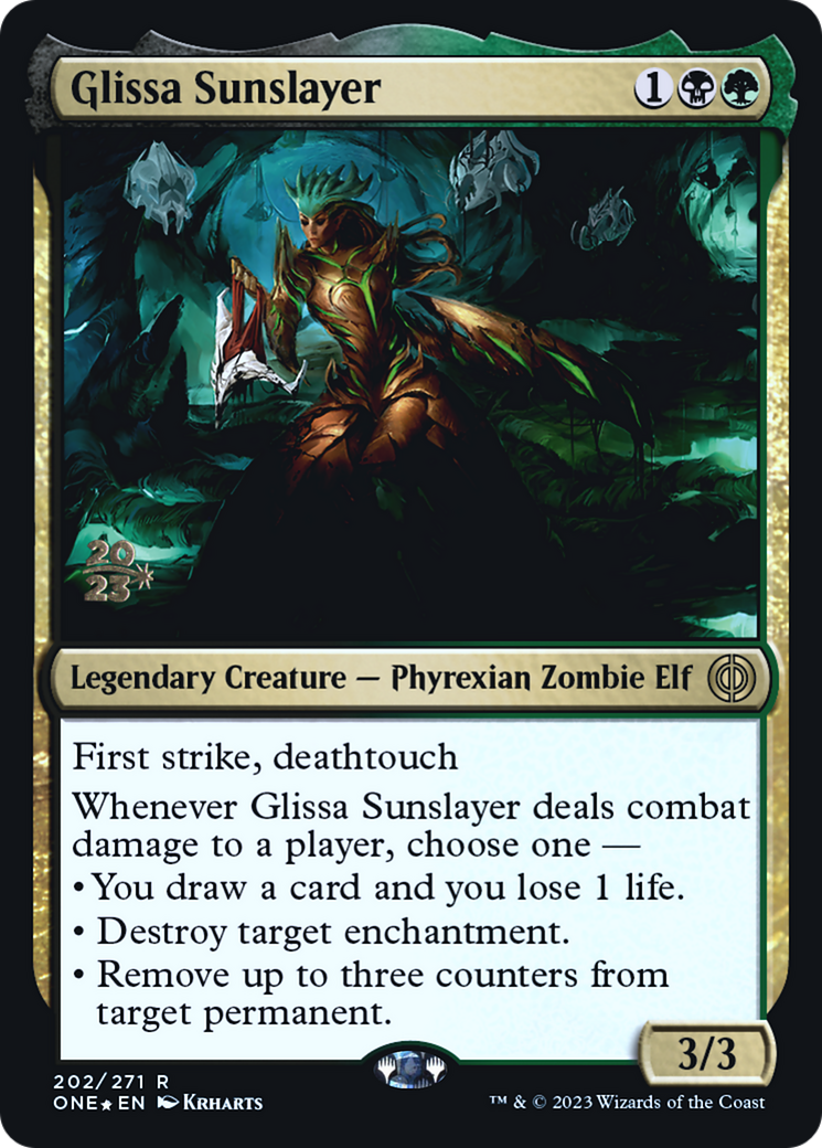 Glissa Sunslayer [Phyrexia: All Will Be One Prerelease Promos