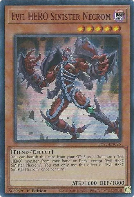 Evil HERO Sinister Necrom (Red) [LDS3-EN026] Ultra Rare – Media Reload