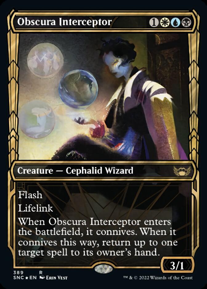Obscura Interceptor (Showcase Golden Age Gilded Foil) [Streets of New Media Reload Obscura Interceptor (Showcase Golden Age Gilded Foil) [Streets of New Media Reload