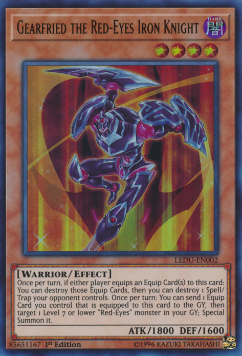 yugioh warrior equip cards Gearfried the Red-Eyes Iron Knight [LEDU-EN002] Ultra Rare – Media Reload