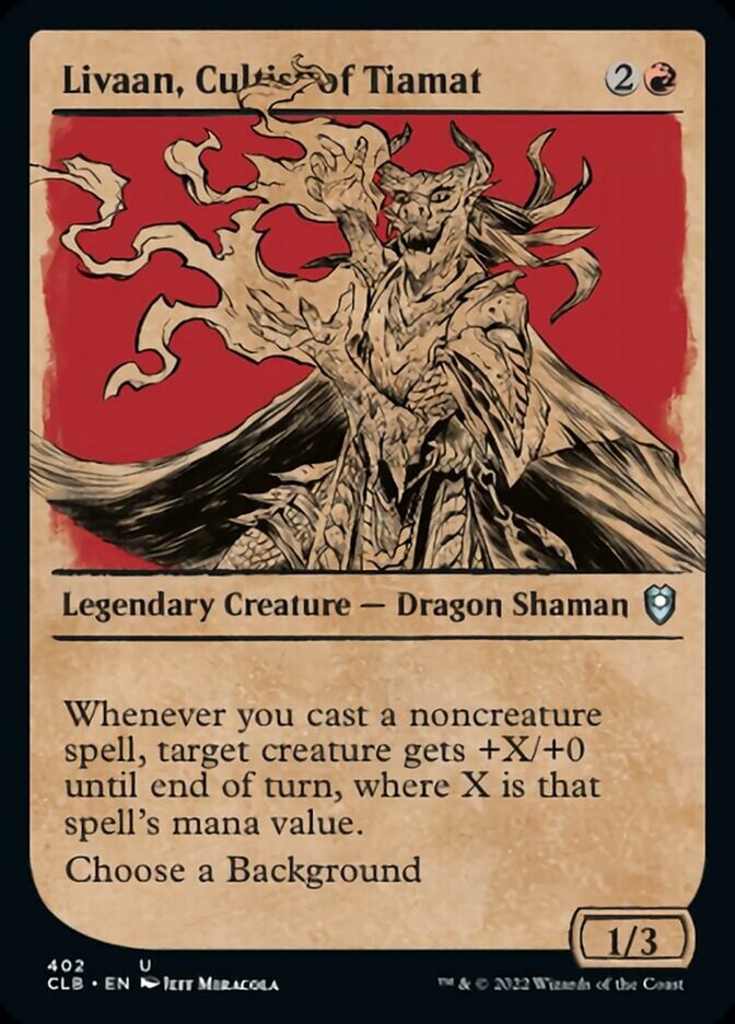 Livaan, Cultist of Tiamat (Showcase) [Commander Legends: Battle for Ba Media Reload Livaan, Cultist of Tiamat (Showcase) [Commander Legends: Battle for Ba Media Reload