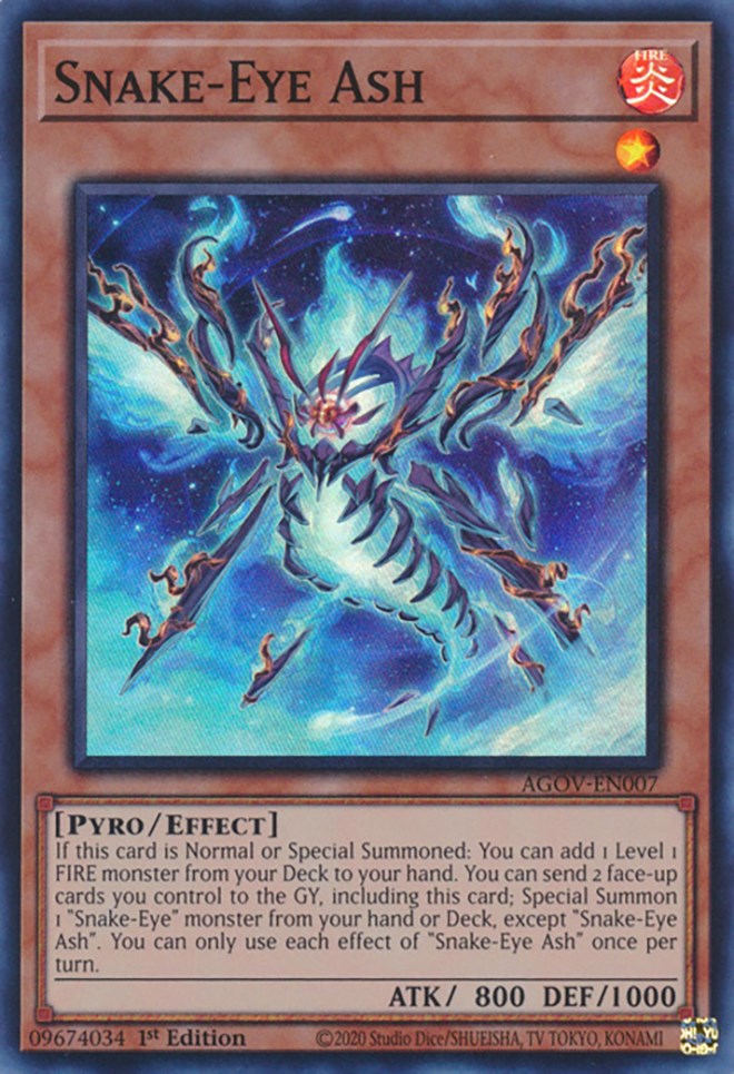ash yugioh card Snake-Eye Ash [AGOV-EN007] Super Rare – Media Reload
