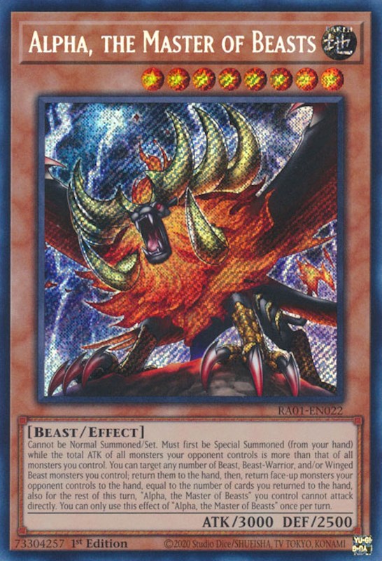 Alpha, the Master of Beasts [RA01-EN022] Secret Rare  Media Reload