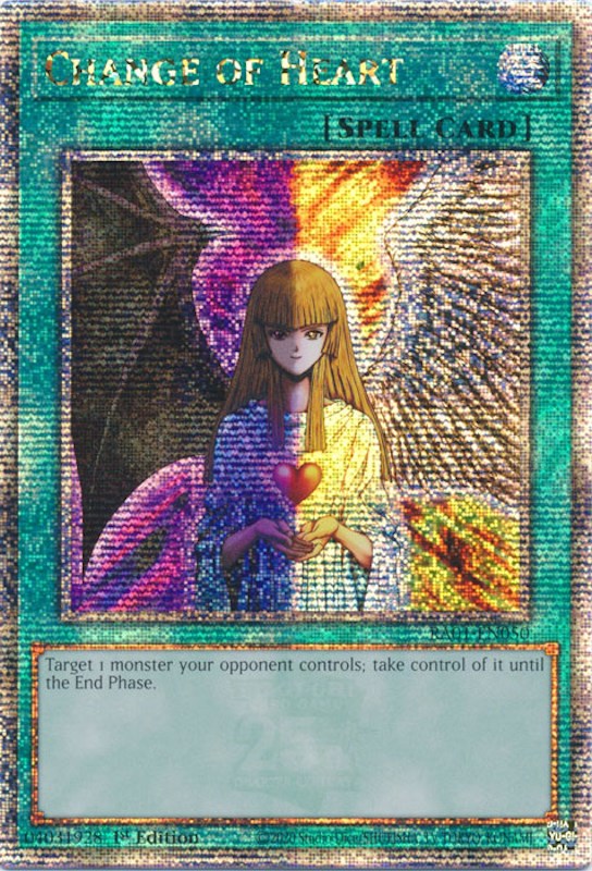 yugioh card that changes type Change of Heart [RA01-EN050] Quarter Century Secret Rare – Media Reload