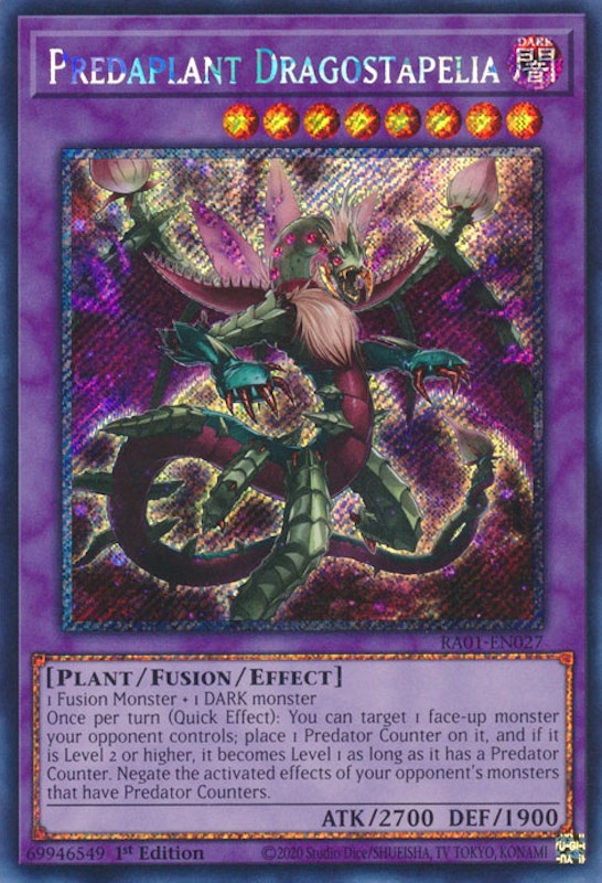 Predaplant Dragostapelia [RA01-EN027] Platinum Secret Rare – Media Reload