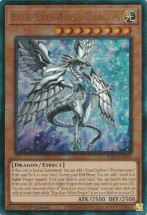 Blue-Eyes Abyss Dragon [RA01-EN016] Prismatic Ultimate Rare – Media Reload