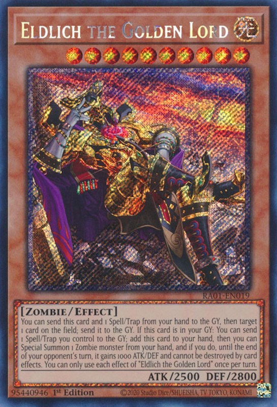 Eldlich the Golden Lord (Alternate Art) [RA01-EN019] Platinum Secret R –  Media Reload