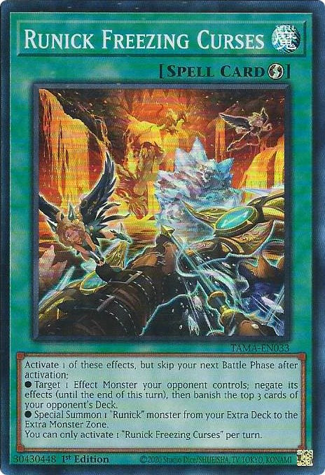 extra deck monster yugioh negates monster effects Runick Freezing Curses [TAMA-EN033] Super Rare – Media Reload