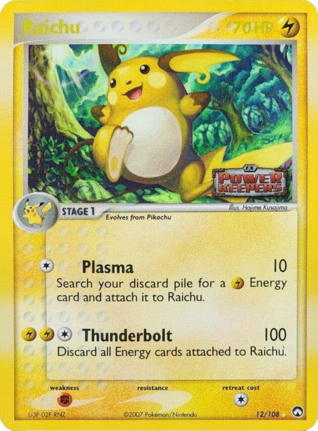 raichu rare card Raichu (12/108) (Stamped) [EX: Power Keepers] – Media Reload