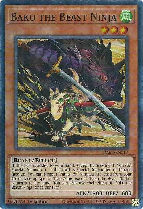 Baku the Beast Ninja [DABL-EN017] Super Rare  Media Reload