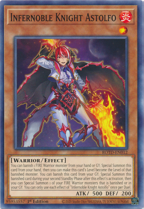 fire warrior monsters yugioh Infernoble Knight Astolfo [ROTD-EN012] Common – Media Reload