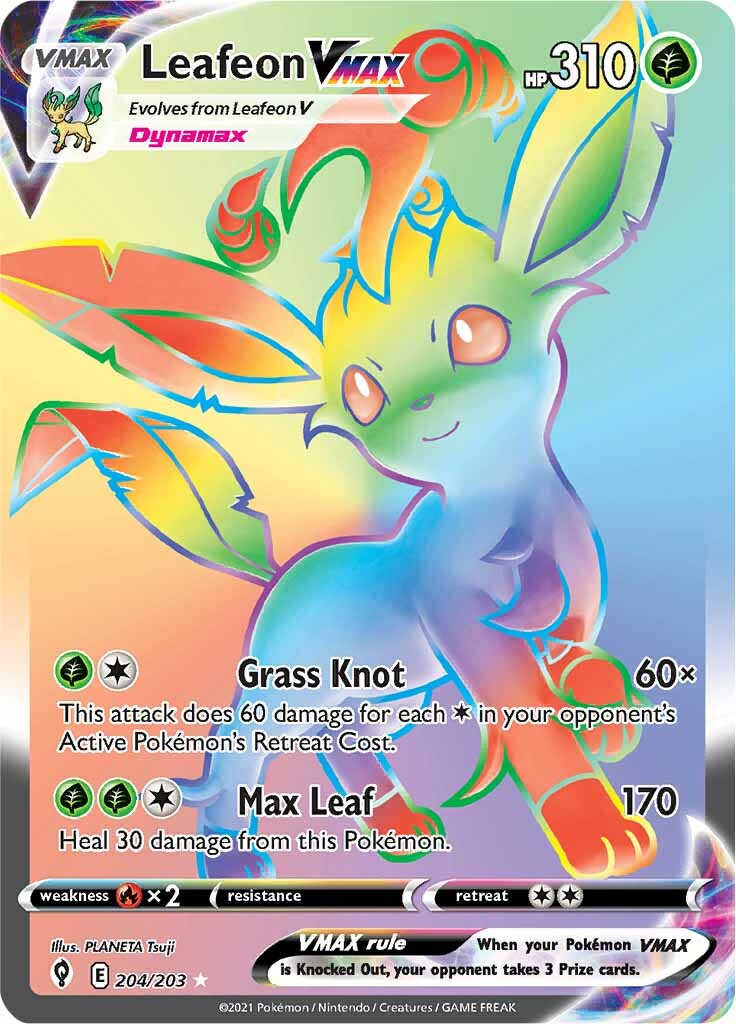 Leafeon VMAX (204/203) [Sword & Shield: Evolving Skies]  Media Reload