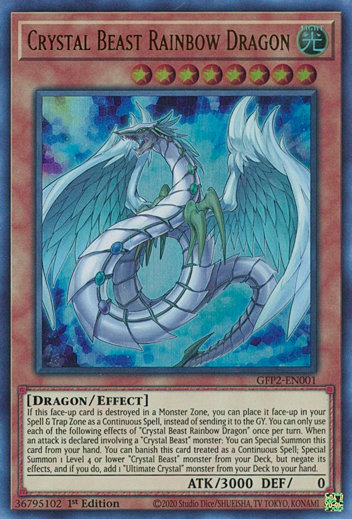 yugioh crystal cards Crystal Beast Rainbow Dragon [GFP2-EN001] Ultra Rare – Media Reload