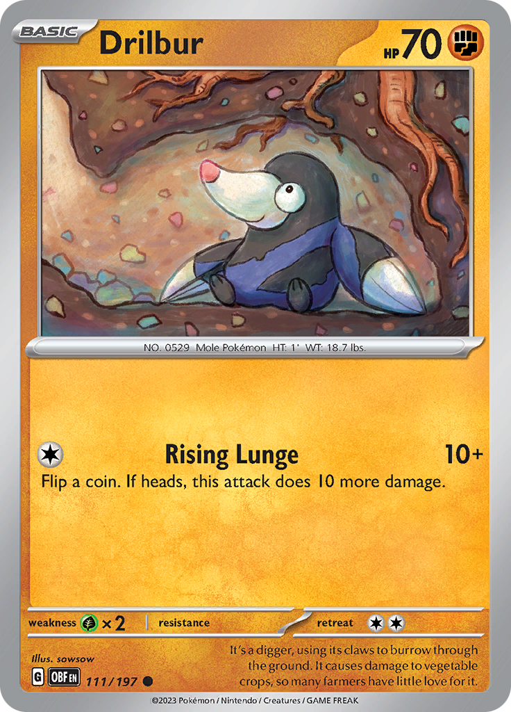 pokemon card gardevoir ex price Drilbur (111/197) [Scarlet & Violet: Obsidian Flames] – Media Reload