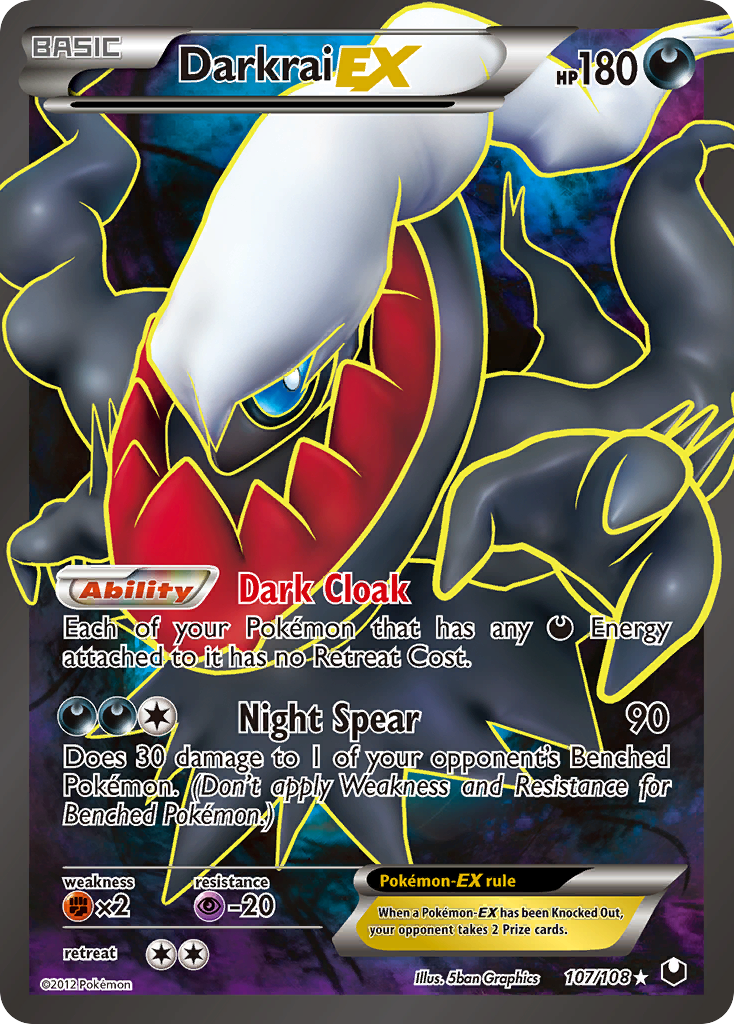 darkrai rare card Darkrai EX (107/108) [Black & White: Dark Explorers] – Media Reload