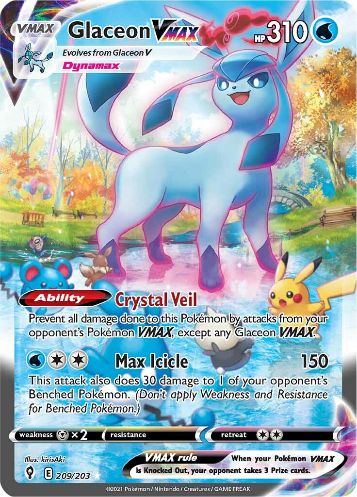 sword and shield evolving skies rare cards Glaceon VMAX (209/203) [Sword & Shield: Evolving Skies] – Media Reload