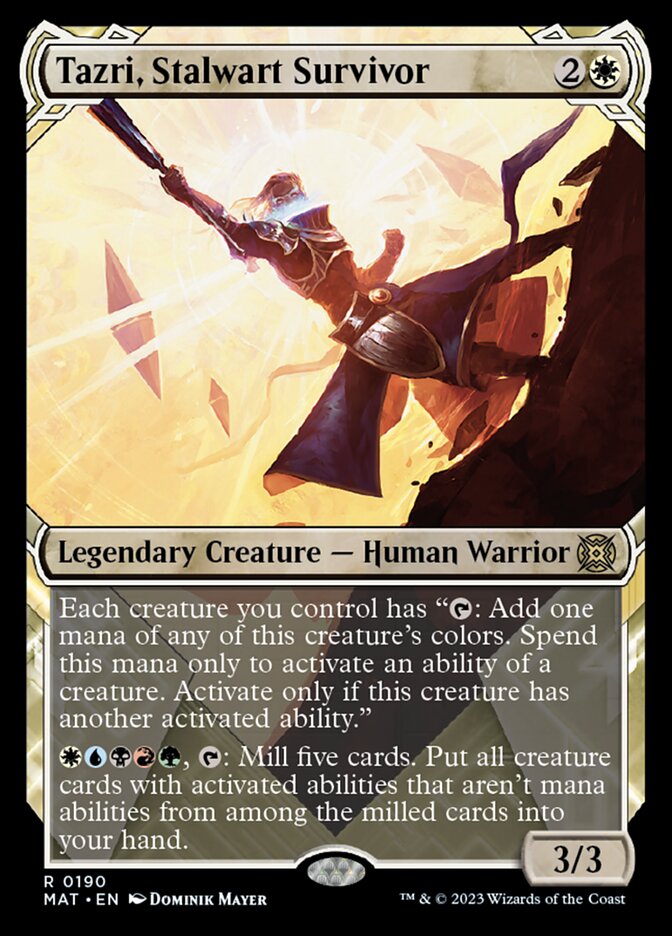 Tazri, Stalwart Survivor (Showcase Halo Foil) [March of the Machine: T –  Media Reload
