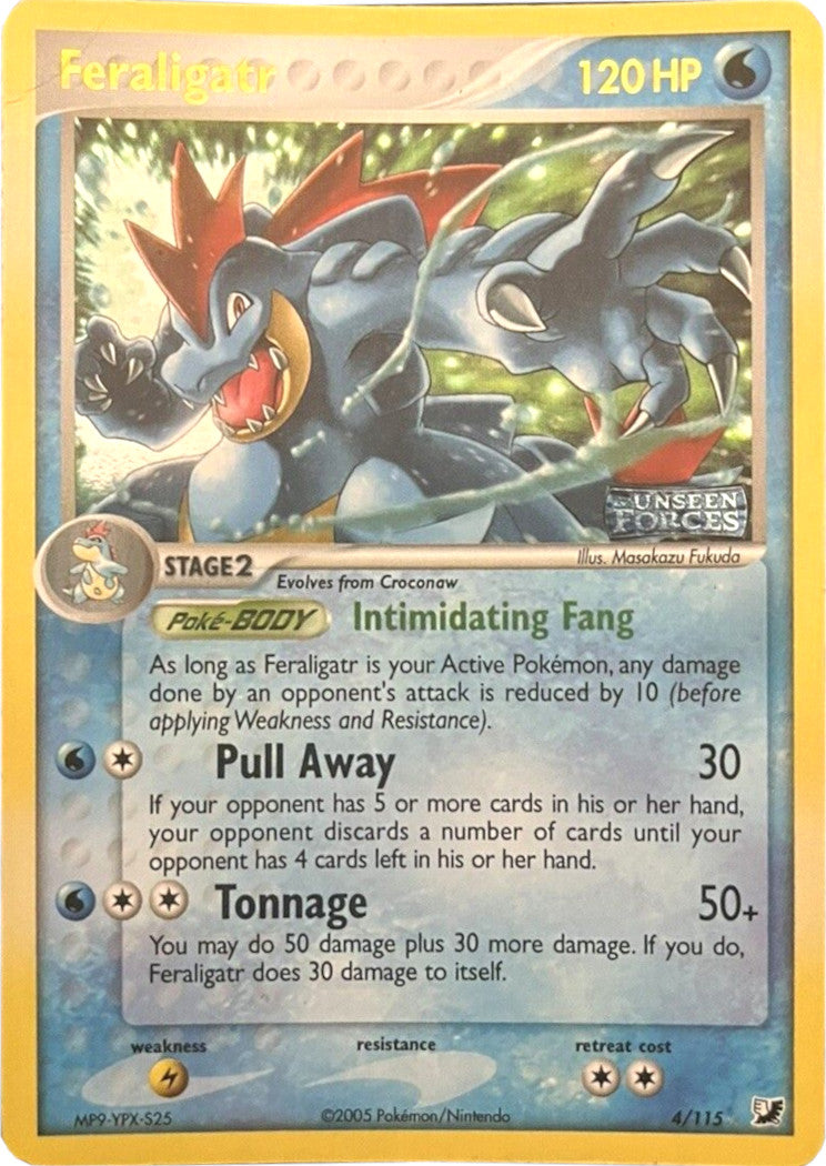 pokemon card feraligatr Feraligatr (4/115) (Stamped) [EX: Unseen Forces] – Media Reload