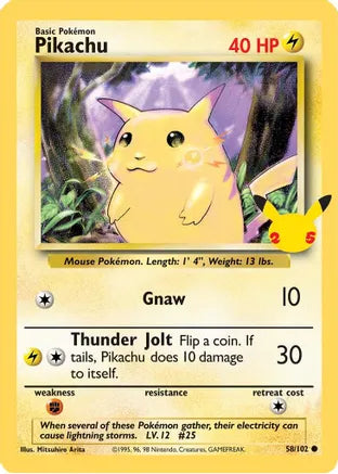 Pikachu (58/102) (25th Anniversary) (Jumbo Card) [Celebrations: 25th A Media Reload Pikachu (58/102) (25th Anniversary) (Jumbo Card) [Celebrations: 25th A Media Reload