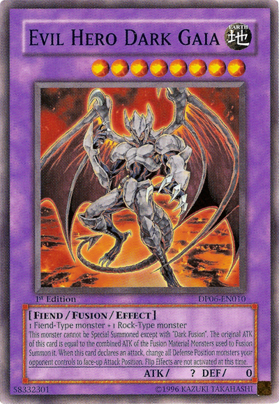 dark fusion monsters Evil Hero Dark Gaia [DP06-EN010] Common – Media Reload