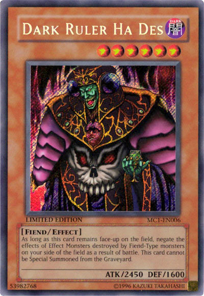 Dark Ruler Ha Des [MC1-EN006] Secret Rare – Media Reload