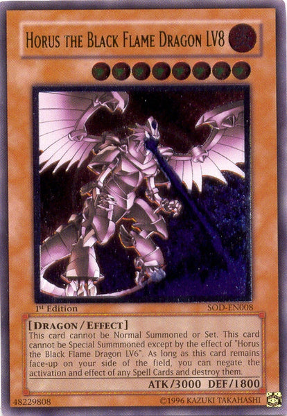Horus the Black Flame Dragon LV8 [SOD-EN008] Ultimate Rare – Media Reload