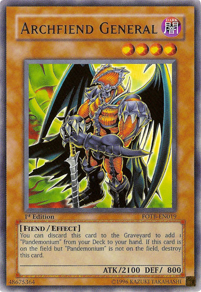 what is an archfiend card in yugioh Archfiend General [FOTB-EN019] Rare – Media Reload