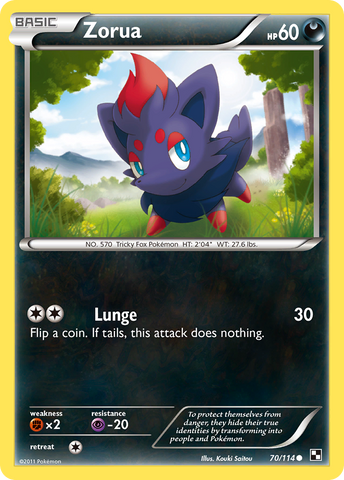 Zorua (70/114) [Black & White: Base Set]