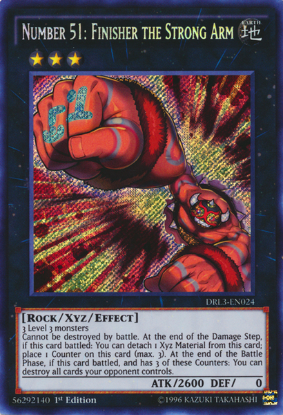 Number 51: Finisher the Strong Arm [DRL3-EN024] Secret Rare – Media Reload