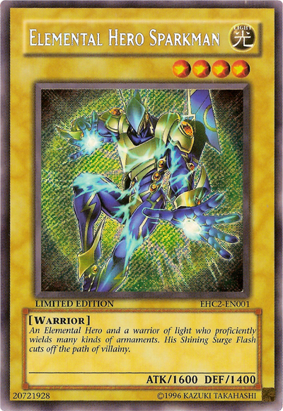 Elemental Hero Sparkman [EHC2-EN001] Secret Rare – Media Reload