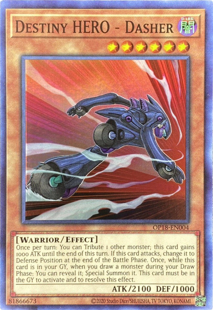 Destiny HERO - Dasher [OP18-EN004] Super Rare – Media Reload